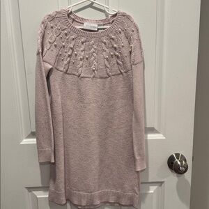 Place Blush Knit Dress with Pearl Accents